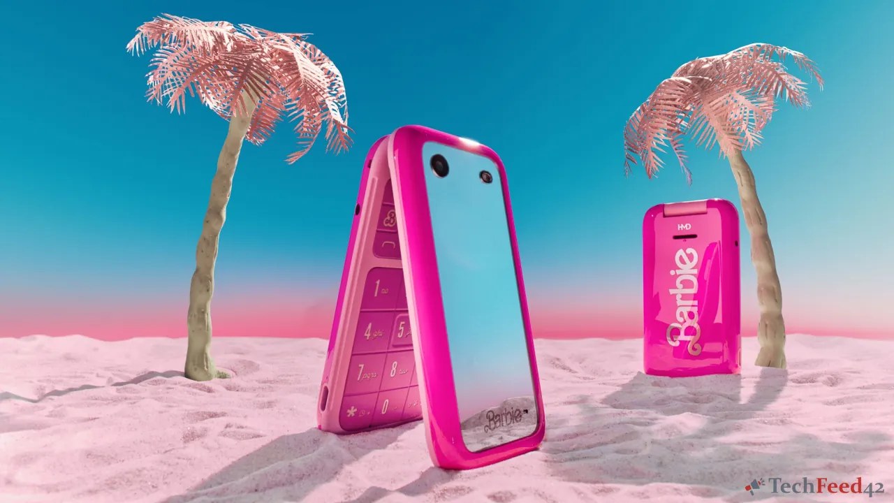 Barbie Phone in Sand