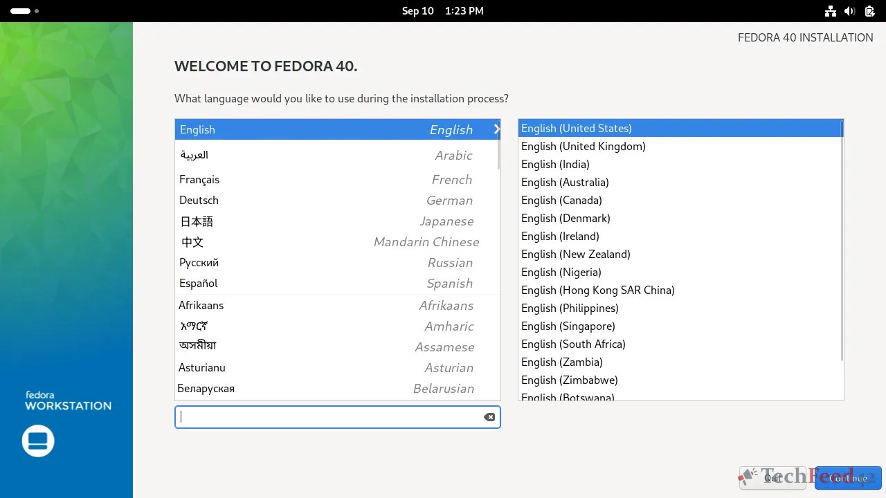 Fedora Workstation Install
