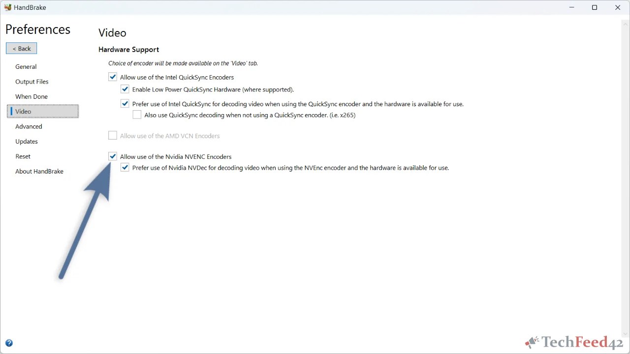HandBrake NVENC Settings