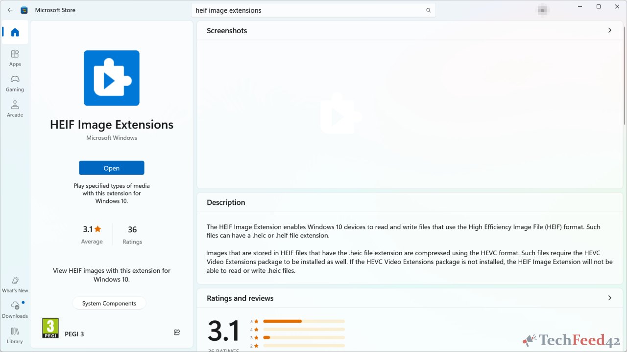 HEIF Image Extensions